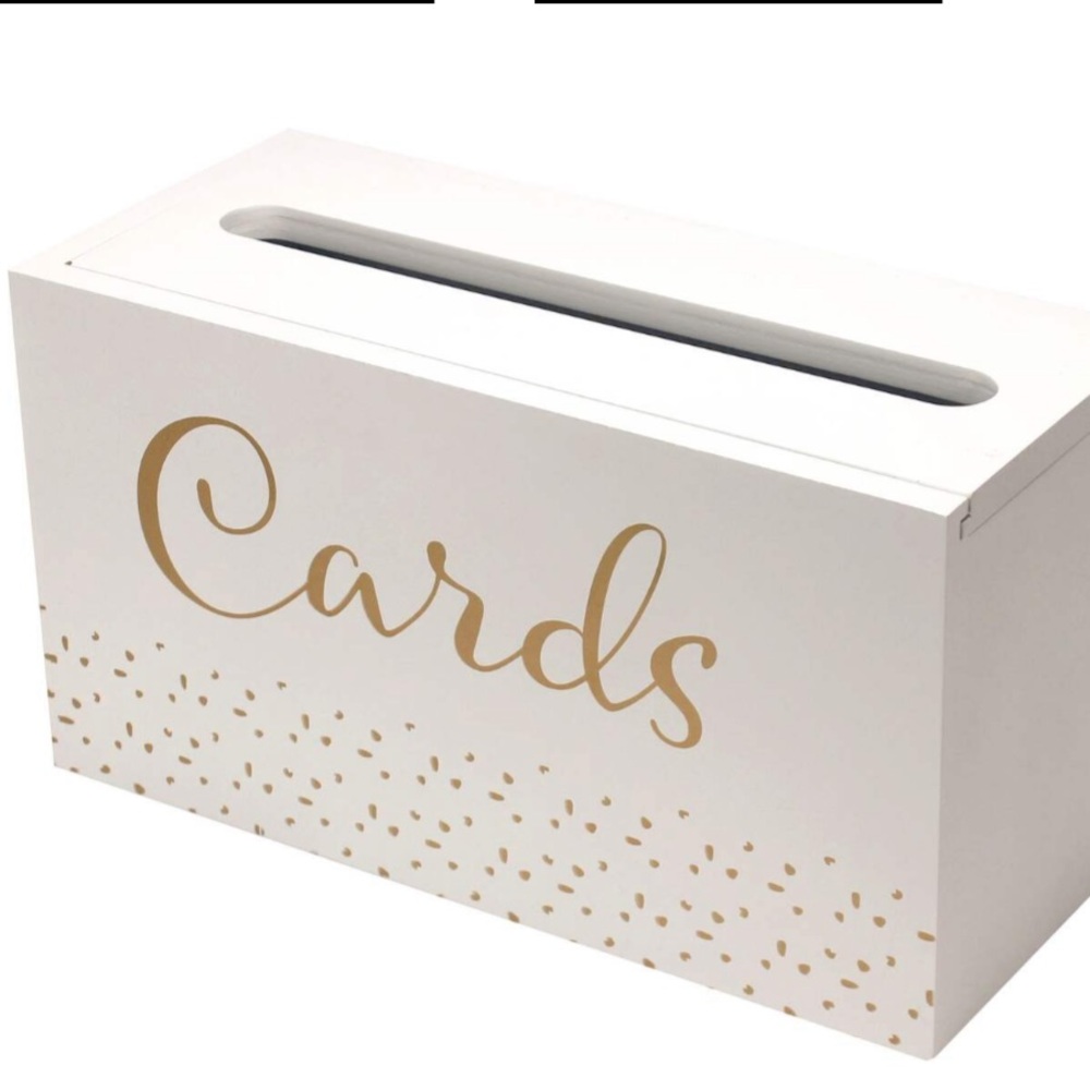 Amscan White and Gold Wedding Card Box